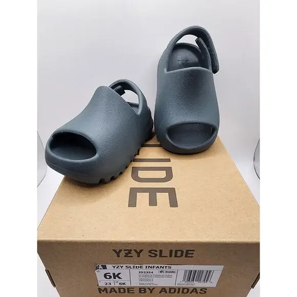 adidas Yeezy Slide InfantSlateMarine ID2354 Toddler Size 6K Used Great Condition - Picture 5 of 7